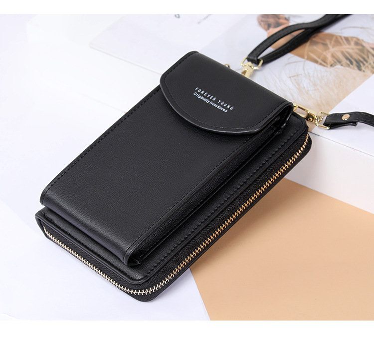 Women's Wallet Solid Color Small OvertheShoulder Bag MultiFunction Mobile Phone Long Summer Allmatch Coin Purse Women
