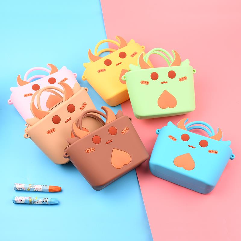 Cartoon Children&#039;s Silicone Satchel Epoxy Coin Purse Mobile Phone Bag Avocado Unicorn Donut Bag Children&#039;s Toys