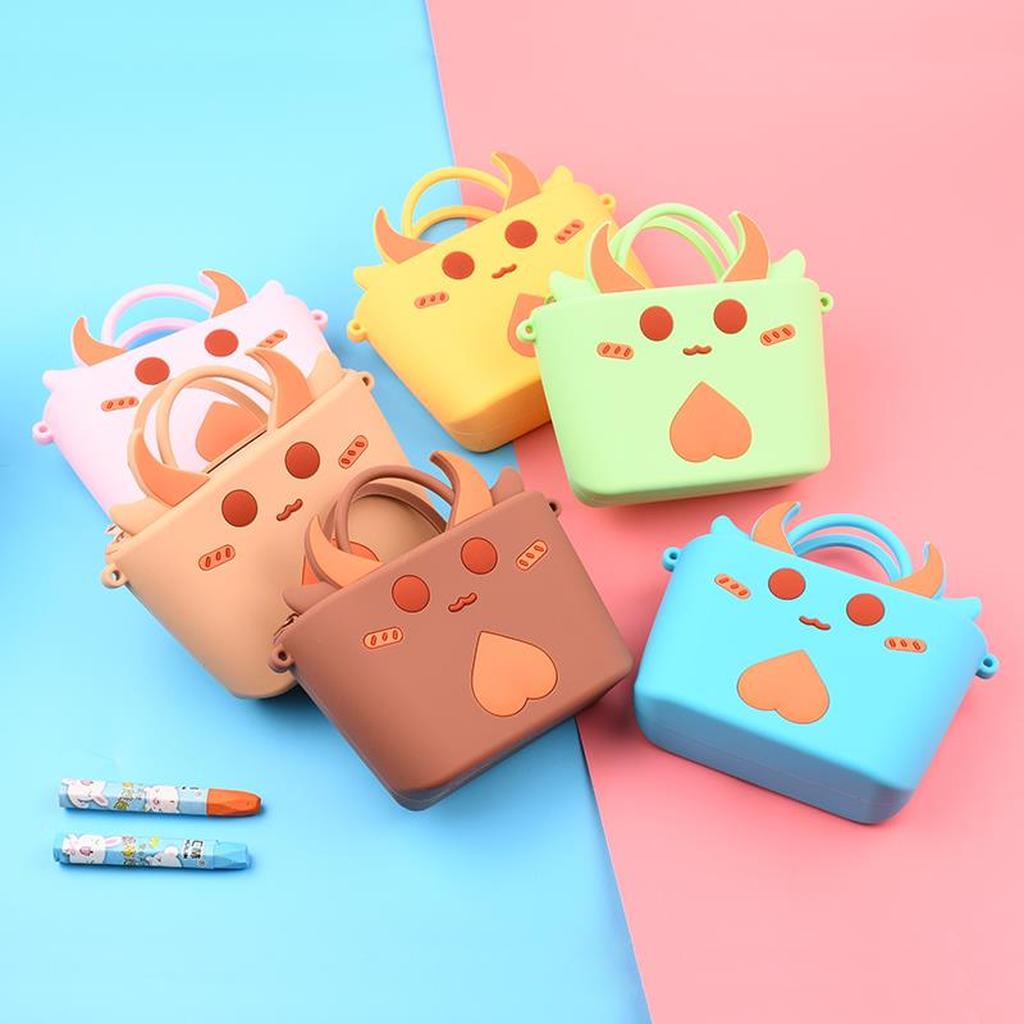 Cartoon Children's Silicone Satchel Epoxy Coin Purse Mobile Phone Bag Avocado Unicorn Donut Bag Children's Toys
