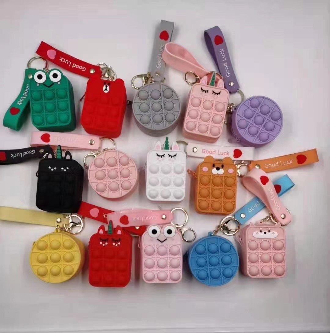 Cute Silicone Coin Purse Small Wallet Crossbody Card Holder with Zipper and Shoulder Strap