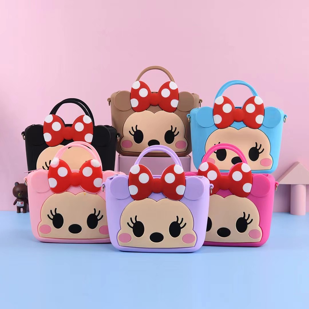 Cute Silicone Coin Purse Small Wallet Crossbody Card Holder with Zipper and Shoulder Strap
