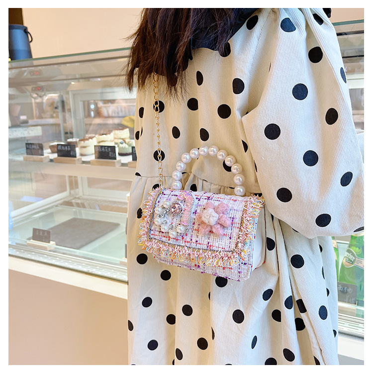 New Princess Bag Cute Little Girl Pearl Hand Bag Cartoon Decorative Crossbody Bag Children Coin Purse Shoulder Bag New Princess Bag Cute Little Girl Pearl Hand Bag Cartoon Decorative Crossbody Bag Children Coin Purse Shoulder Bag