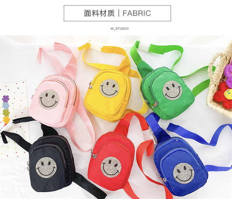 2021 Summer New Children's Bags Oxford Cloth Diamond Smiley Face Slanted Chest Bag Boys and Girls Fashion Shoulder Coin Purse 2021 Summer New Children's Bags Oxford Cloth Diamond Smiley Face Slanted Chest Bag Boys and Girls Fashion Shoulder Coin Purse