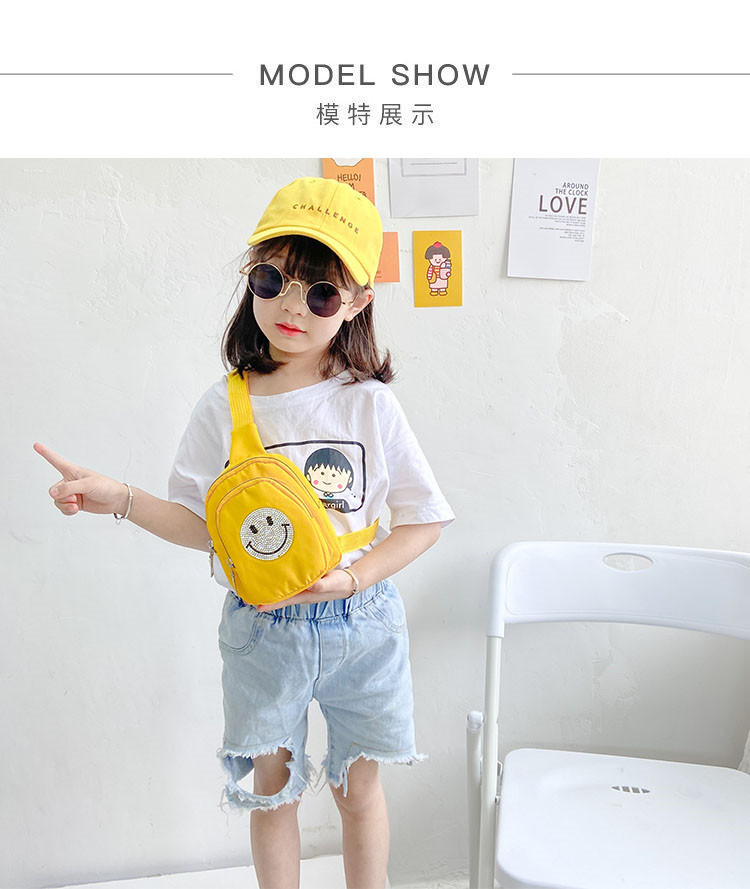 2021 Summer New Children's Bags Oxford Cloth Diamond Smiley Face Slanted Chest Bag Boys and Girls Fashion Shoulder Coin Purse 2021 Summer New Children's Bags Oxford Cloth Diamond Smiley Face Slanted Chest Bag Boys and Girls Fashion Shoulder Coin Purse