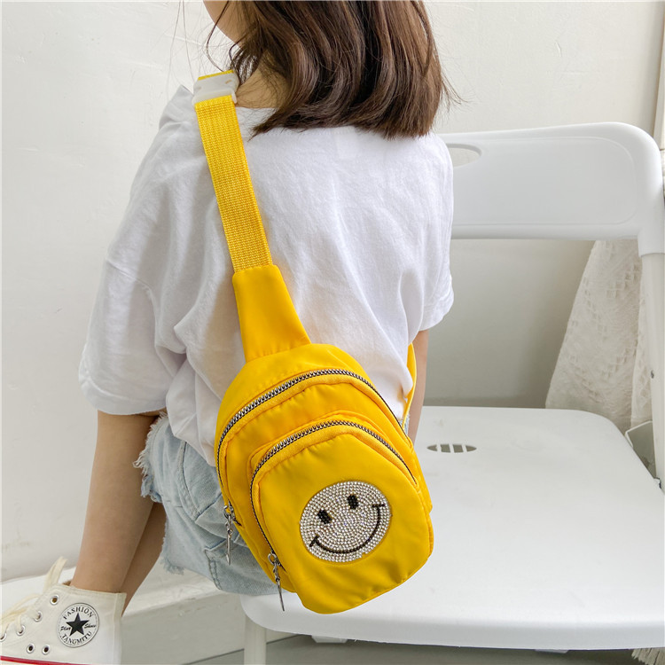 2021 Summer New Children's Bags Oxford Cloth Diamond Smiley Face Slanted Chest Bag Boys and Girls Fashion Shoulder Coin Purse 2021 Summer New Children's Bags Oxford Cloth Diamond Smiley Face Slanted Chest Bag Boys and Girls Fashion Shoulder Coin Purse