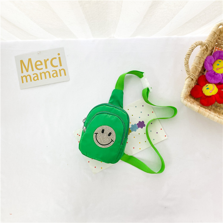 2021 Summer New Children's Bags Oxford Cloth Diamond Smiley Face Slanted Chest Bag Boys and Girls Fashion Shoulder Coin Purse 2021 Summer New Children's Bags Oxford Cloth Diamond Smiley Face Slanted Chest Bag Boys and Girls Fashion Shoulder Coin Purse