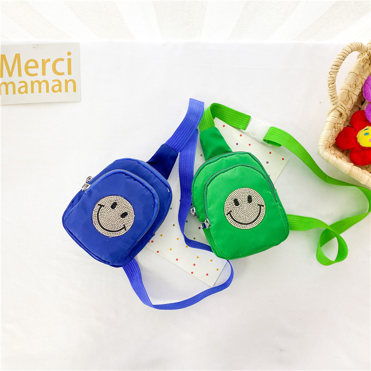 2021 Summer New Children's Bags Oxford Cloth Diamond Smiley Face Slanted Chest Bag Boys and Girls Fashion Shoulder Coin Purse 2021 Summer New Children's Bags Oxford Cloth Diamond Smiley Face Slanted Chest Bag Boys and Girls Fashion Shoulder Coin Purse