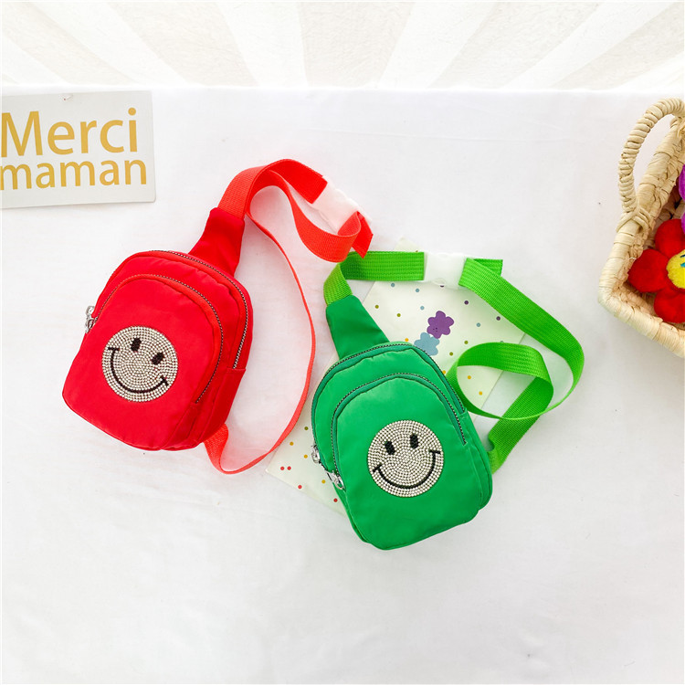 2021 Summer New Children's Bags Oxford Cloth Diamond Smiley Face Slanted Chest Bag Boys and Girls Fashion Shoulder Coin Purse 2021 Summer New Children's Bags Oxford Cloth Diamond Smiley Face Slanted Chest Bag Boys and Girls Fashion Shoulder Coin Purse