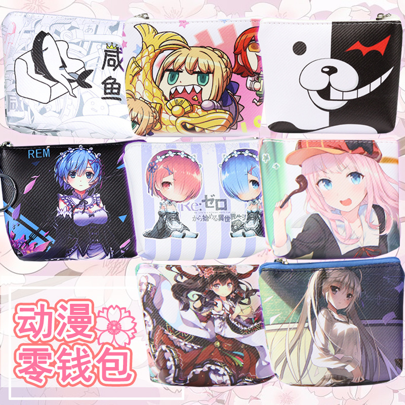 Cartoon Animation Coin Purse Date A Live REM Kimetsu No Yaiba Sora FGO Sakura Coin Bag Key Card Holder