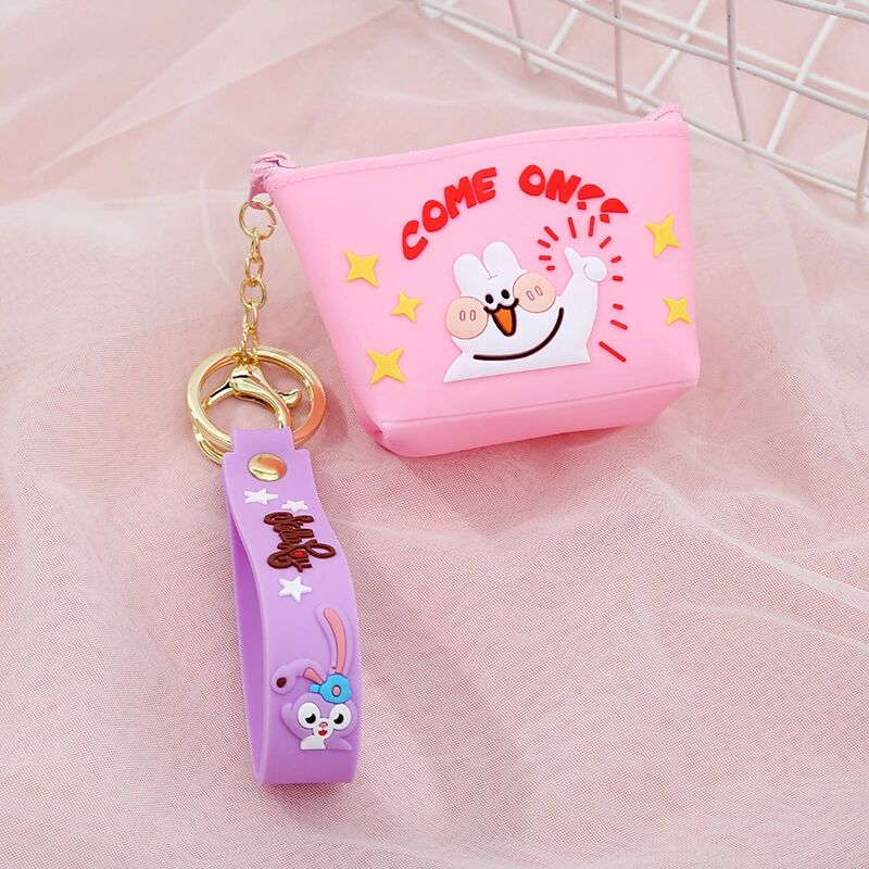 Japanese and Korean Autumn New Silicone Thumbs-up Bunny Dinosaur Coin Purse Headset Storage Japanese Wallet Wallet