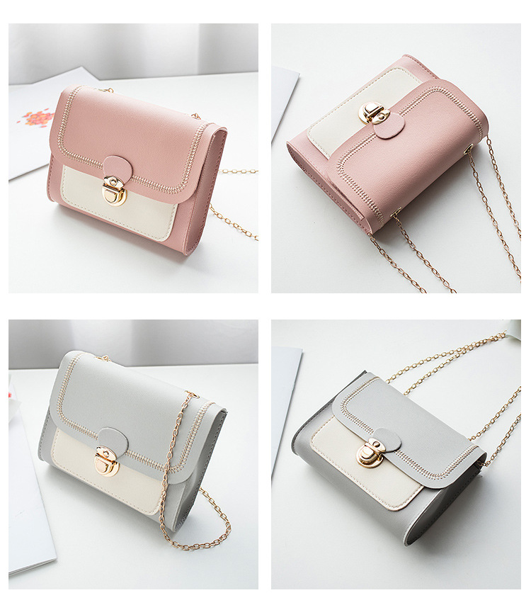 Mobile Phone Bag Sewing Line Women's Bag Color Matching Shoulder Coin Purse Chain Bag Messenger Bag Mobile Phone Bag Sewing Line Women's Bag Color Matching Shoulder Coin Purse Chain Bag Messenger Bag