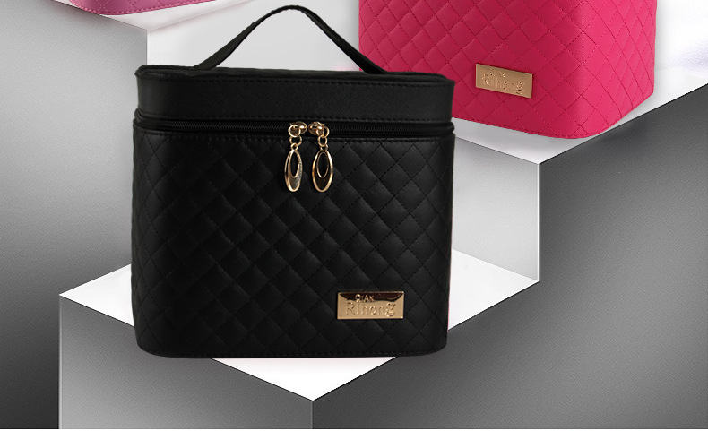 New Korean Large Capacity Large Three-Dimensional Shaping Cosmetic Bag Pu Car Checkered Cosmetic Case Storage Box in Stock Wholesale New Korean Large Capacity Large Three-Dimensional Shaping Cosmetic Bag Pu Car Checkered Cosmetic Case Storage Box in Stock Wholesale