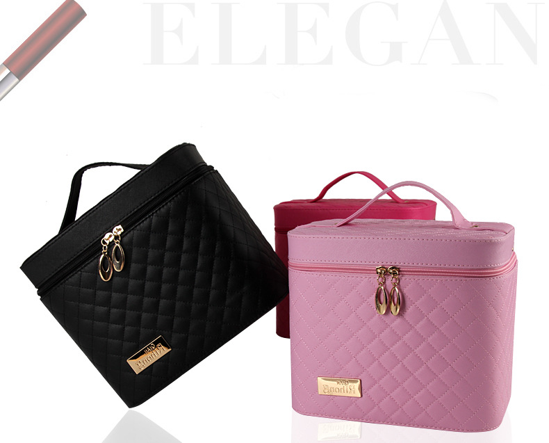 New Korean Large Capacity Large Three-Dimensional Shaping Cosmetic Bag Pu Car Checkered Cosmetic Case Storage Box in Stock Wholesale New Korean Large Capacity Large Three-Dimensional Shaping Cosmetic Bag Pu Car Checkered Cosmetic Case Storage Box in Stock Wholesale