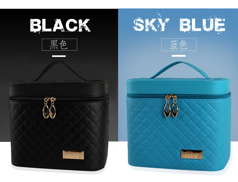New Korean Large Capacity Large Three-Dimensional Shaping Cosmetic Bag Pu Car Checkered Cosmetic Case Storage Box in Stock Wholesale New Korean Large Capacity Large Three-Dimensional Shaping Cosmetic Bag Pu Car Checkered Cosmetic Case Storage Box in Stock Wholesale