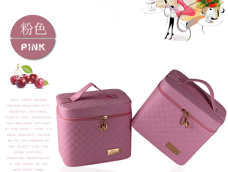 New Korean Large Capacity Large Three-Dimensional Shaping Cosmetic Bag Pu Car Checkered Cosmetic Case Storage Box in Stock Wholesale New Korean Large Capacity Large Three-Dimensional Shaping Cosmetic Bag Pu Car Checkered Cosmetic Case Storage Box in Stock Wholesale