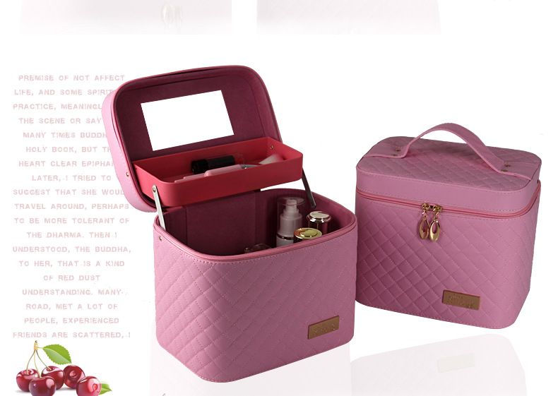 New Korean Large Capacity Large Three-Dimensional Shaping Cosmetic Bag Pu Car Checkered Cosmetic Case Storage Box in Stock Wholesale New Korean Large Capacity Large Three-Dimensional Shaping Cosmetic Bag Pu Car Checkered Cosmetic Case Storage Box in Stock Wholesale