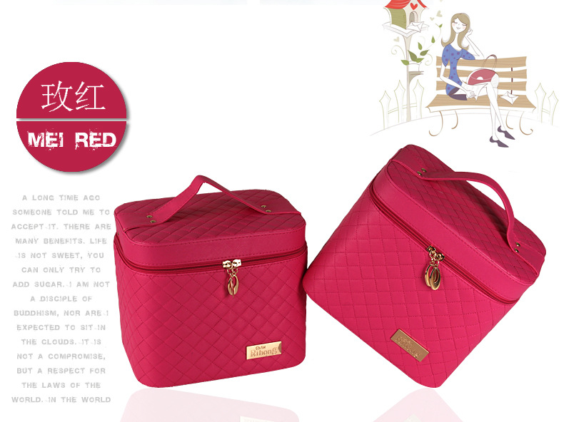 New Korean Large Capacity Large Three-Dimensional Shaping Cosmetic Bag Pu Car Checkered Cosmetic Case Storage Box in Stock Wholesale New Korean Large Capacity Large Three-Dimensional Shaping Cosmetic Bag Pu Car Checkered Cosmetic Case Storage Box in Stock Wholesale