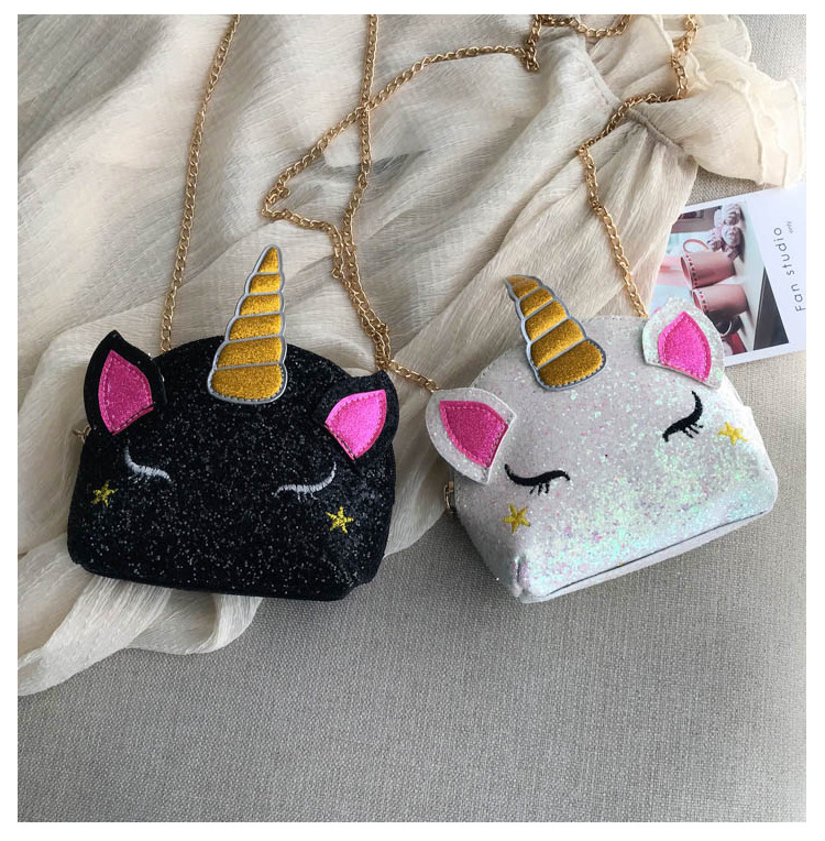 Cute Girl Chain Crossbody Bag New Cartoon Unicorn Chain Women's Bag Shoulder Bag Laser Women's Cosmetic Bag Cute Girl Chain Crossbody Bag New Cartoon Unicorn Chain Women's Bag Shoulder Bag Laser Women's Cosmetic Bag
