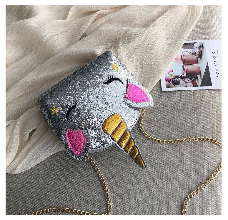 Cute Girl Chain Crossbody Bag New Cartoon Unicorn Chain Women's Bag Shoulder Bag Laser Women's Cosmetic Bag Cute Girl Chain Crossbody Bag New Cartoon Unicorn Chain Women's Bag Shoulder Bag Laser Women's Cosmetic Bag