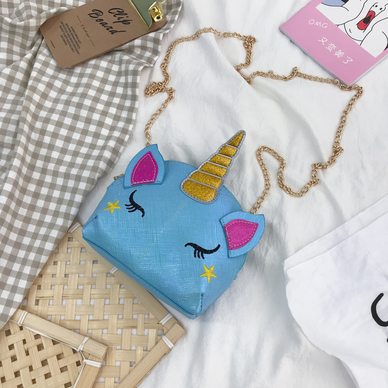Cute Girl Chain Crossbody Bag New Cartoon Unicorn Chain Women's Bag Shoulder Bag Laser Women's Cosmetic Bag Cute Girl Chain Crossbody Bag New Cartoon Unicorn Chain Women's Bag Shoulder Bag Laser Women's Cosmetic Bag