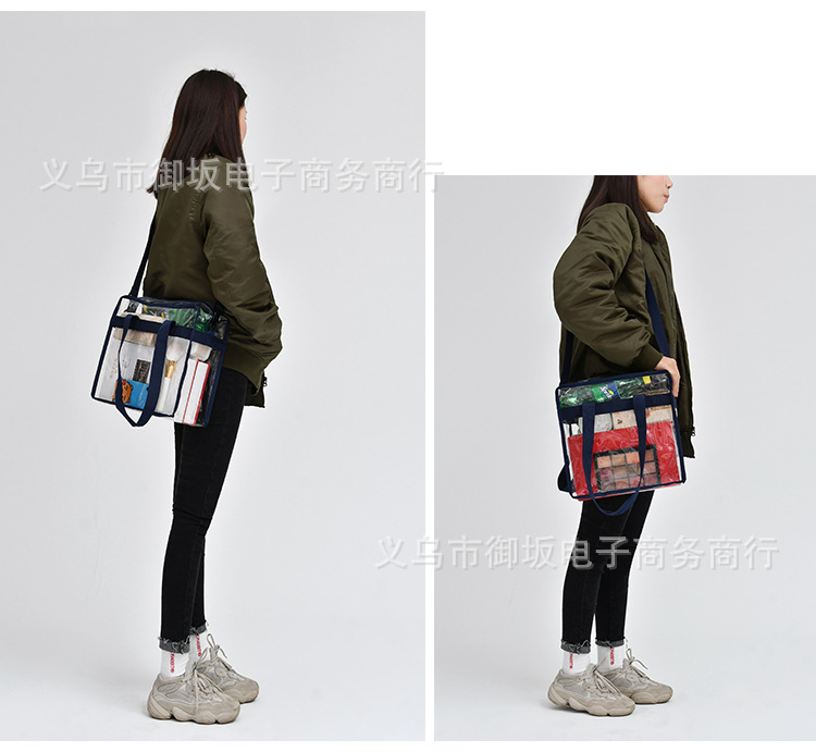 transparent PVC tricolor travel toiletry bag cosmetic bag portable large capacity waterproof oneshoulder bag transparent PVC tricolor travel toiletry bag cosmetic bag portable large capacity waterproof oneshoulder bag