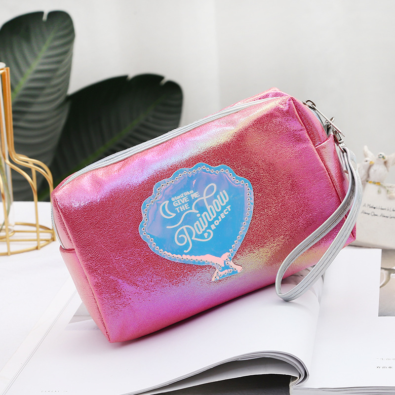 New Pu Women's Cosmetic Bag Laser Shell Creative Octagonal Bag Travel Portable Storage Bag Portable Personal Hygiene Bag New Pu Women's Cosmetic Bag Laser Shell Creative Octagonal Bag Travel Portable Storage Bag Portable Personal Hygiene Bag