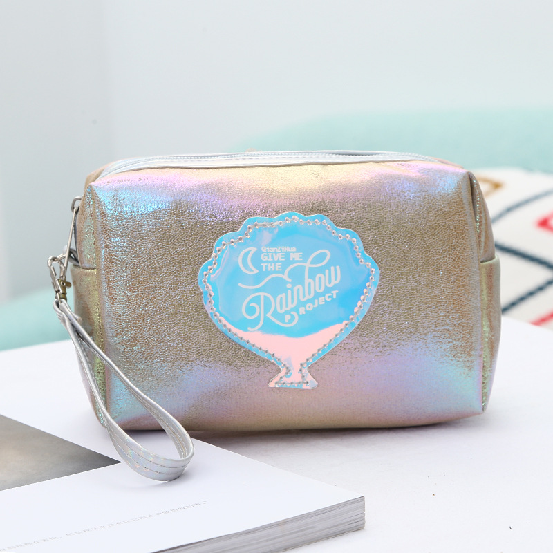 New Pu Women's Cosmetic Bag Laser Shell Creative Octagonal Bag Travel Portable Storage Bag Portable Personal Hygiene Bag New Pu Women's Cosmetic Bag Laser Shell Creative Octagonal Bag Travel Portable Storage Bag Portable Personal Hygiene Bag