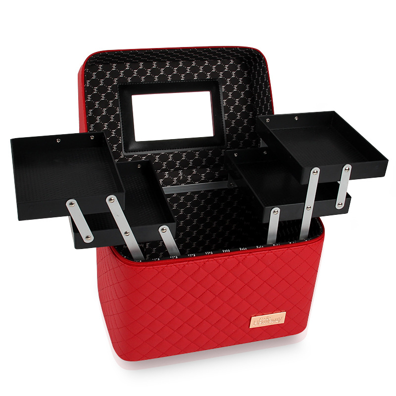 Portable Foldable Jacquard Material Large Capacity Portable Women Ornament Cosmetic Bag Storage Wash Bag Portable Foldable Jacquard Material Large Capacity Portable Women Ornament Cosmetic Bag Storage Wash Bag