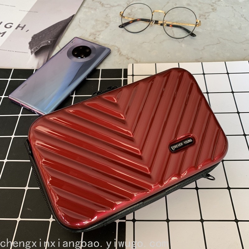 New V Pattern Pc Hard Case Storage Cosmetic Bag Luggage Portable Travel Cosmetic Case Crossbody Shoulder Bag New V Pattern Pc Hard Case Storage Cosmetic Bag Luggage Portable Travel Cosmetic Case Crossbody Shoulder Bag