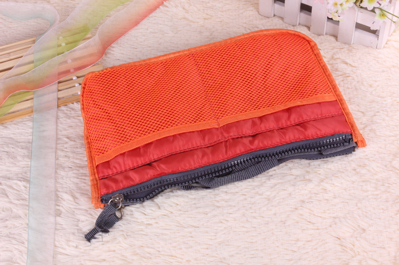 South Korean version with double zipper cosmetic bag desk storige bag