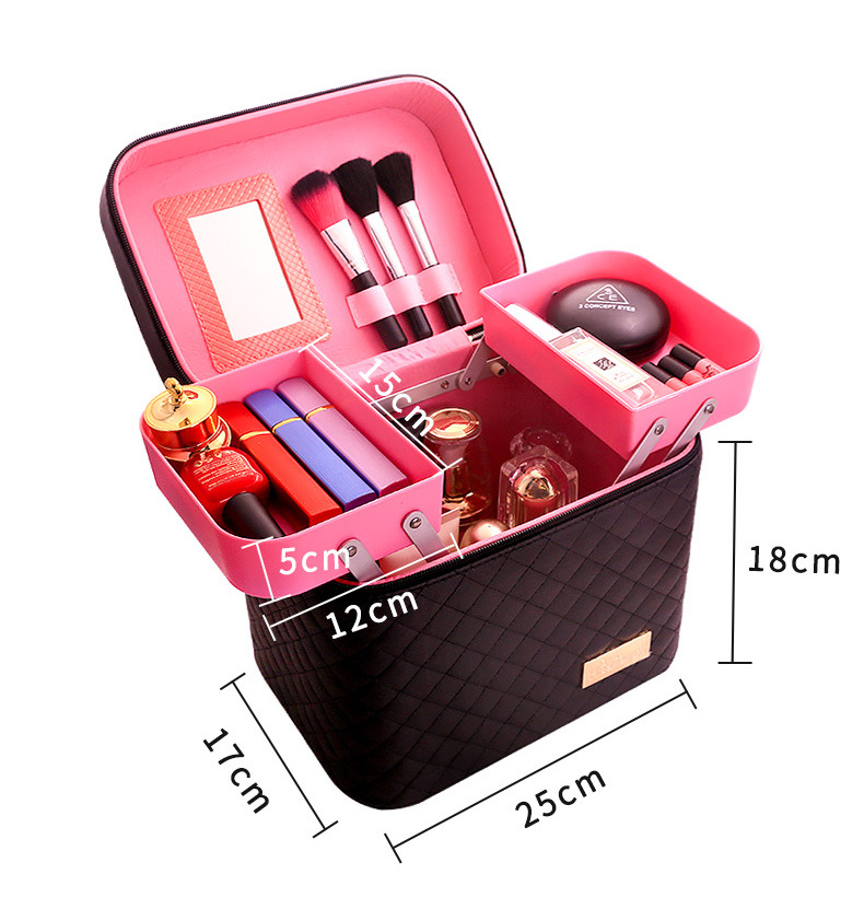 Large Capacity Korean Cosmetic Bag Multi-Functional Small Square Bag Portable Multi-Layer Cosmetics Storage Box Simple Box Large Capacity Korean Cosmetic Bag Multi-Functional Small Square Bag Portable Multi-Layer Cosmetics Storage Box Simple Box