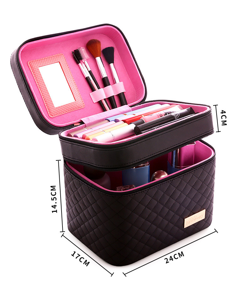 Large Capacity Korean Cosmetic Bag Multi-Functional Small Square Bag Portable Multi-Layer Cosmetics Storage Box Simple Box Large Capacity Korean Cosmetic Bag Multi-Functional Small Square Bag Portable Multi-Layer Cosmetics Storage Box Simple Box