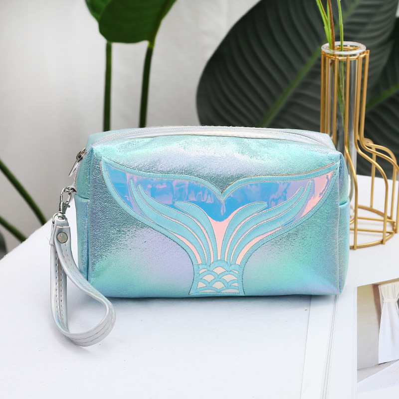 Wholesale Cartoon Fishtail Ladies Cosmetic Bag Ins Colorful Creative Embroidered Storage Bag Travel Portable Personal Hygiene Bag Wholesale Cartoon Fishtail Ladies Cosmetic Bag Ins Colorful Creative Embroidered Storage Bag Travel Portable Personal Hygiene Bag