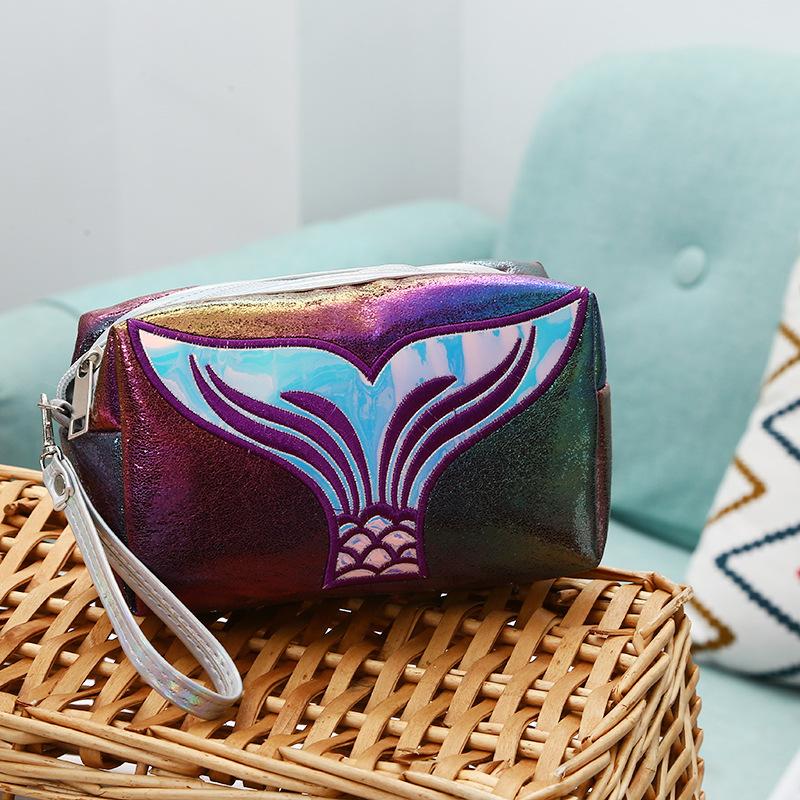 Wholesale Cartoon Fishtail Ladies Cosmetic Bag Ins Colorful Creative Embroidered Storage Bag Travel Portable Personal Hygiene Bag Wholesale Cartoon Fishtail Ladies Cosmetic Bag Ins Colorful Creative Embroidered Storage Bag Travel Portable Personal Hygiene Bag