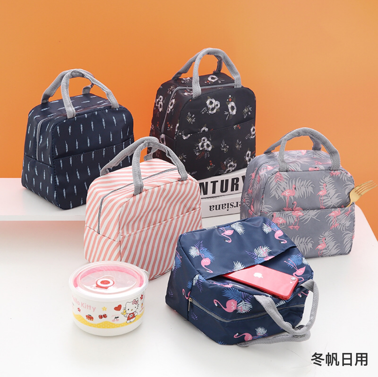 Aluminum Foil Thickening Thermal Insulated Lunch Bag Lunch Box Bag Student Lunch Handbag Insulated Aluminum Foil Lunch Bag in Stock