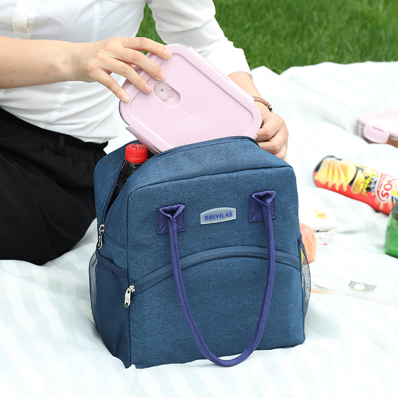 Large Long Portable Lunch Bag Heat and Cold Insulation Fresh-Keeping Lunch Box Bag Lunch Bag Thickened Aluminum Film Customized