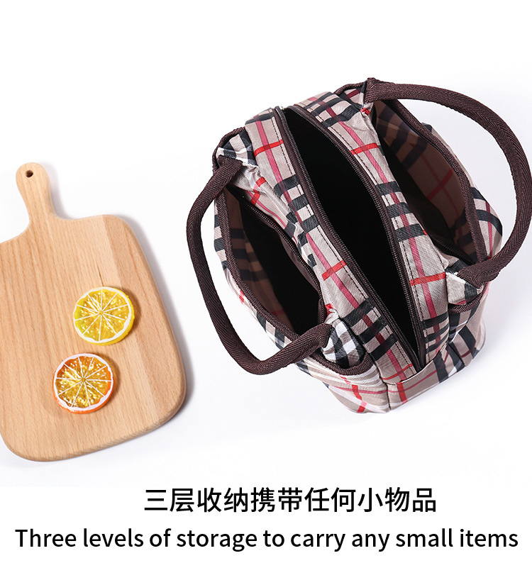 Fashion Thickened Women's Waterproof Bento Insulated Bag Oxford Three-Layer Portable Storage Bag Student Meal Lunch Bag Fashion Thickened Women's Waterproof Bento Insulated Bag Oxford Three-Layer Portable Storage Bag Student Meal Lunch Bag