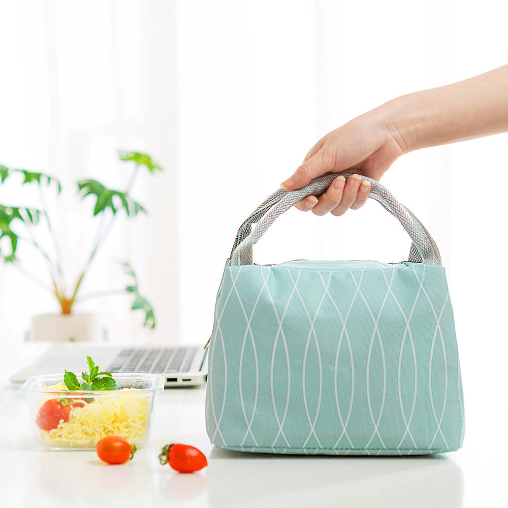 2021 Simple Insulation Cold-Keeping Square Portable Lunch Bag Factory Direct Sales Oxford Cloth Printing Insulated Bag