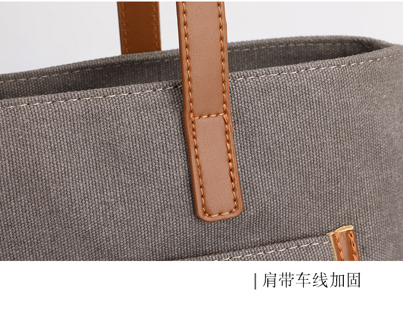 Canvas Commuter Bag Tote Bucket Bag Large Capacity Women's Bag 2022 Spring and Autumn New Fashion Crossbody One-Shoulder Large Bags