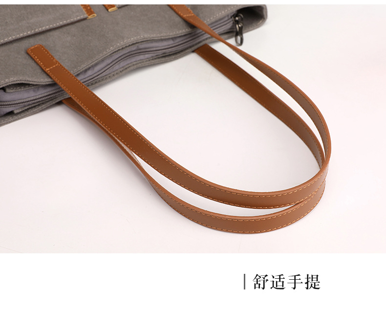Canvas Commuter Bag Tote Bucket Bag Large Capacity Women's Bag 2022 Spring and Autumn New Fashion Crossbody One-Shoulder Large Bags
