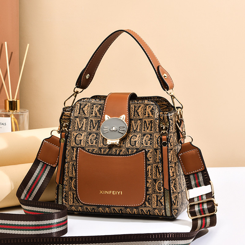 Bucket bag 2021 new fashion women&#039;s bag Korean version net red small bag portable one shoulder diagonal bag