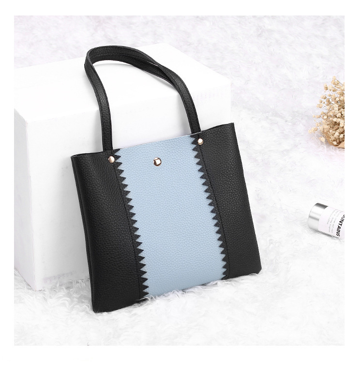Women's Bag 2021 New Lychee Pattern Contrast Color Handbag Bucket Bag Fashion Casual Simple Shopping Bag Gift Bag Women's Bag 2021 New Lychee Pattern Contrast Color Handbag Bucket Bag Fashion Casual Simple Shopping Bag Gift Bag