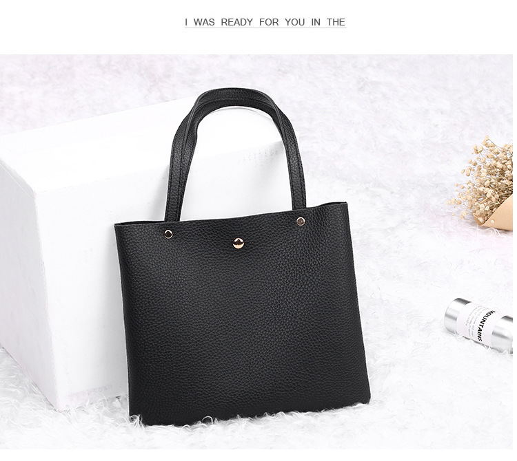 Women's Bag 2021 New Lychee Pattern Contrast Color Handbag Bucket Bag Fashion Casual Simple Shopping Bag Gift Bag Women's Bag 2021 New Lychee Pattern Contrast Color Handbag Bucket Bag Fashion Casual Simple Shopping Bag Gift Bag