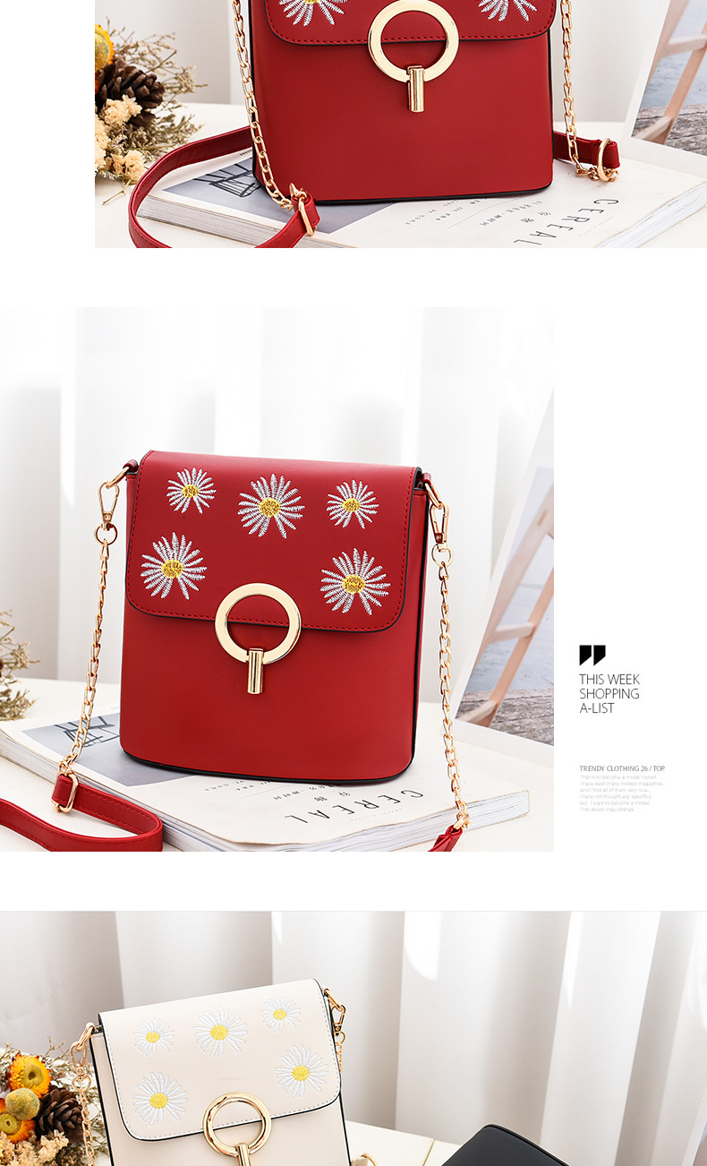 Simple Daisy Fresh Sweet Student Bag Women's Shoulder Bag Women's Cross Body Bucket Bag Stall Bag Supply