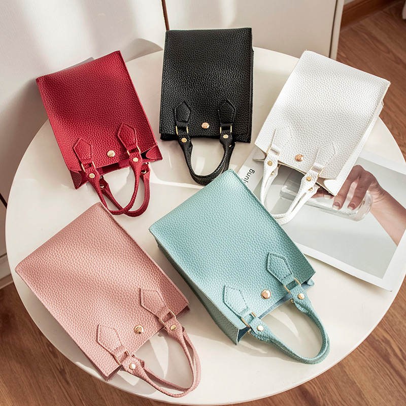 Women&#039;s Bag 2021 New Lychee Pattern Portable Crossbody Small Bucket Bag Leisure Phone Bag One Piece Dropshipping Foreign Trade Small Bag