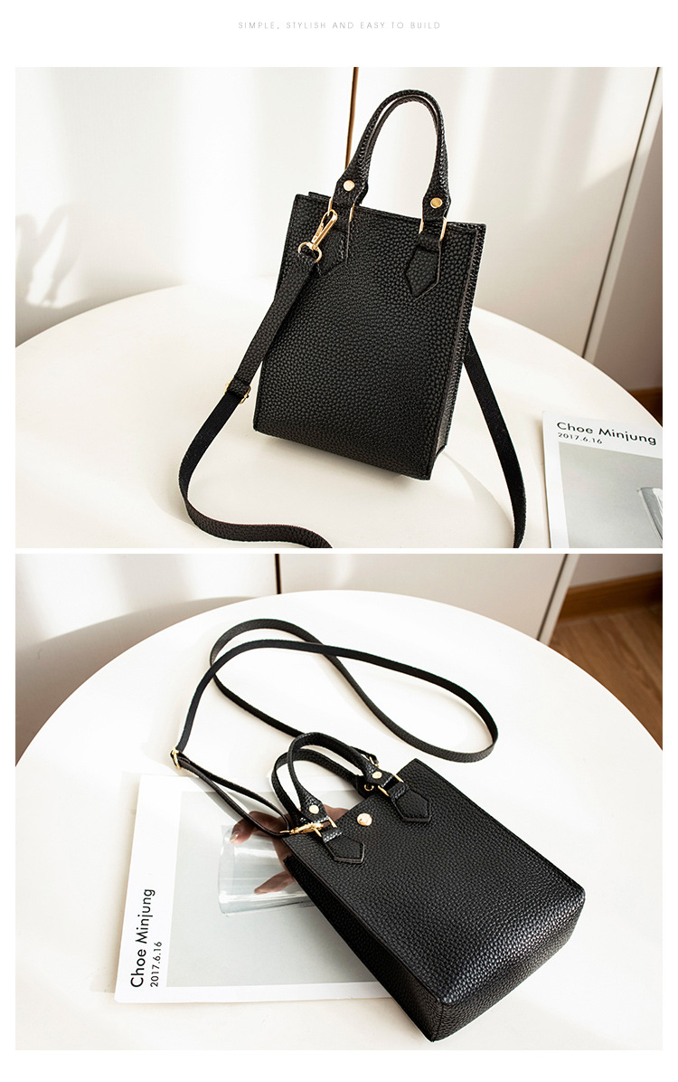 Women's Bag 2021 New Lychee Pattern Portable Crossbody Small Bucket Bag Leisure Phone Bag One Piece Dropshipping Foreign Trade Small Bag Women's Bag 2021 New Lychee Pattern Portable Crossbody Small Bucket Bag Leisure Phone Bag One Piece Dropshipping Foreign Trade Small Bag