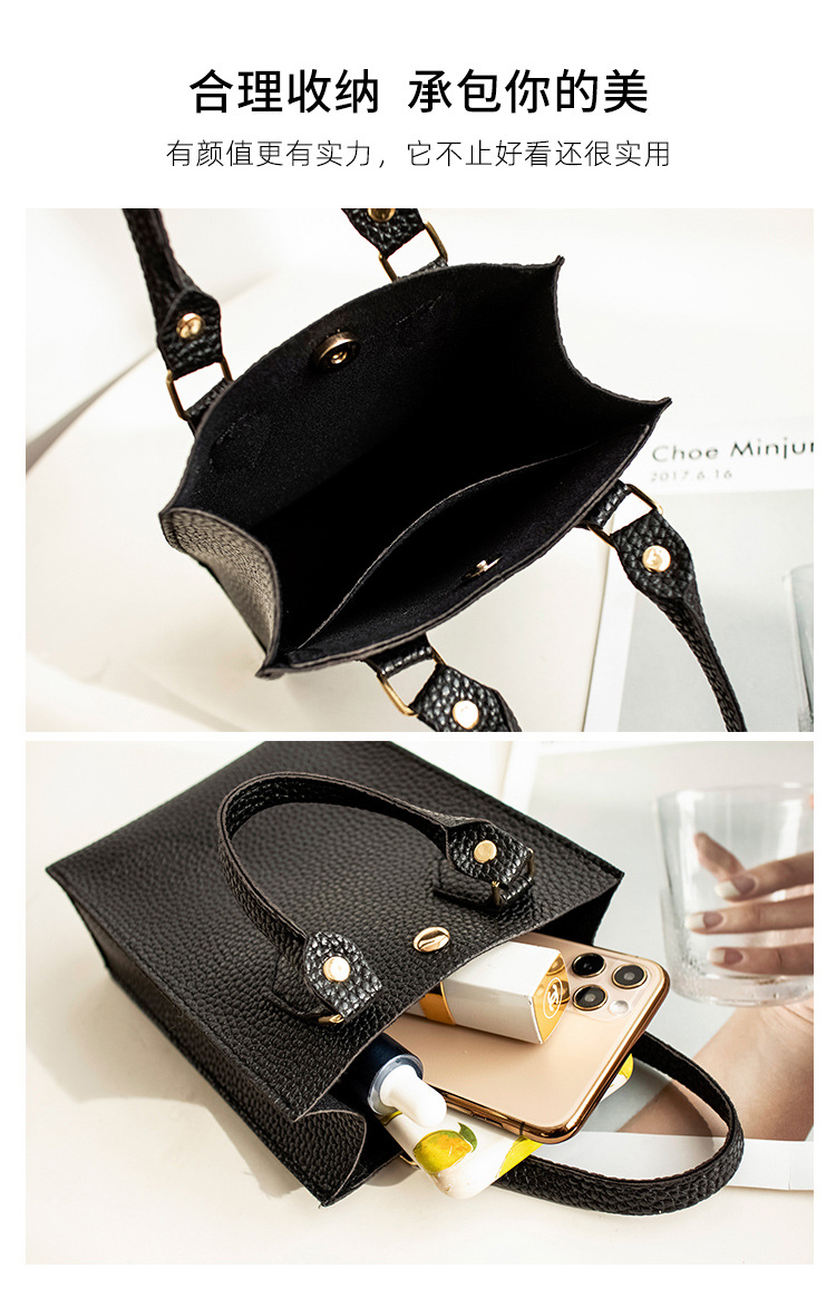 Women's Bag 2021 New Lychee Pattern Portable Crossbody Small Bucket Bag Leisure Phone Bag One Piece Dropshipping Foreign Trade Small Bag Women's Bag 2021 New Lychee Pattern Portable Crossbody Small Bucket Bag Leisure Phone Bag One Piece Dropshipping Foreign Trade Small Bag
