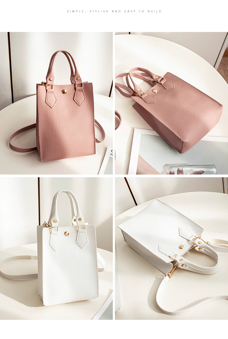 Women's Bag 2021 New Lychee Pattern Portable Crossbody Small Bucket Bag Leisure Phone Bag One Piece Dropshipping Foreign Trade Small Bag Women's Bag 2021 New Lychee Pattern Portable Crossbody Small Bucket Bag Leisure Phone Bag One Piece Dropshipping Foreign Trade Small Bag