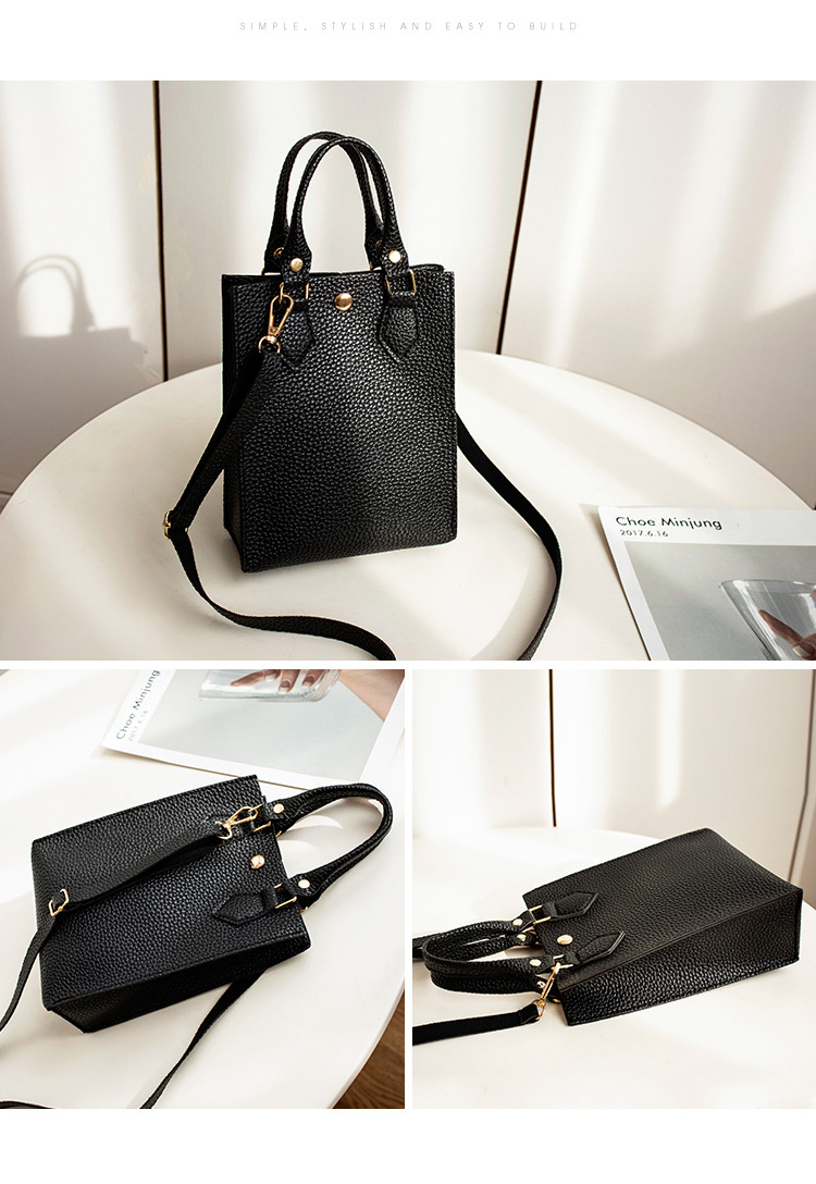 Women's Bag 2021 New Lychee Pattern Portable Crossbody Small Bucket Bag Leisure Phone Bag One Piece Dropshipping Foreign Trade Small Bag Women's Bag 2021 New Lychee Pattern Portable Crossbody Small Bucket Bag Leisure Phone Bag One Piece Dropshipping Foreign Trade Small Bag