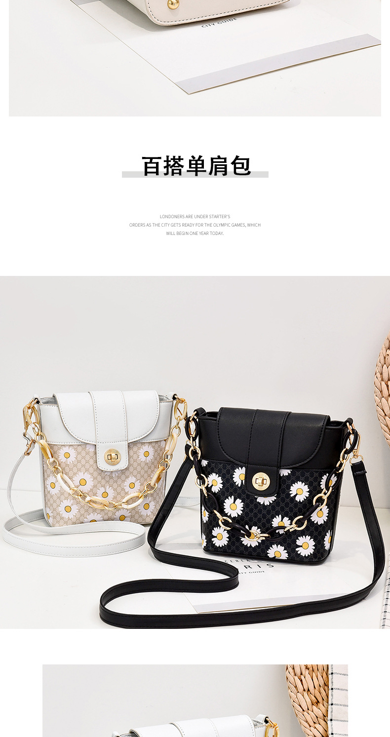 Daisy Ins Hot Net Red Solid Color Crossbody Bag Fashion Women's Handbag Bucket Bag Sweet Lady Style